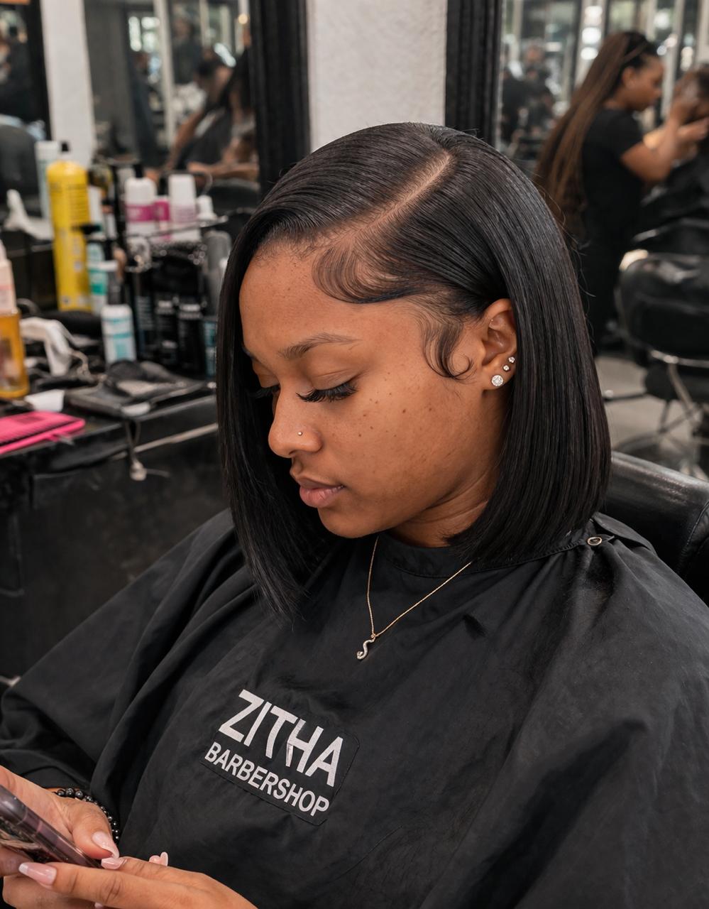 Ladies hairstyle at Zitha Barbershop